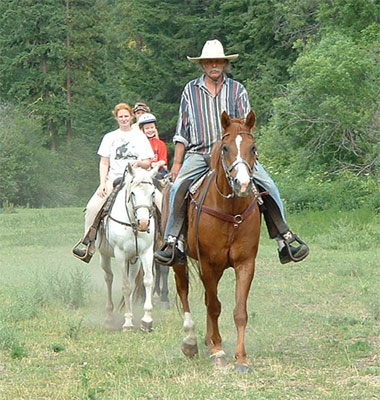 Horseback riding at Eagle Creek Ranch near Leavenworth, WA